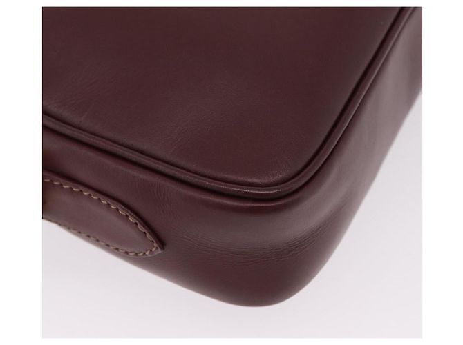 Borsa a tracolla Cartier Must Line in pelle Bordeaux tono oro Auth 208085A - vista 12