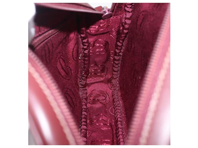 Borsa a tracolla Cartier Must Line in pelle Bordeaux tono oro Auth 208085A - vista 20