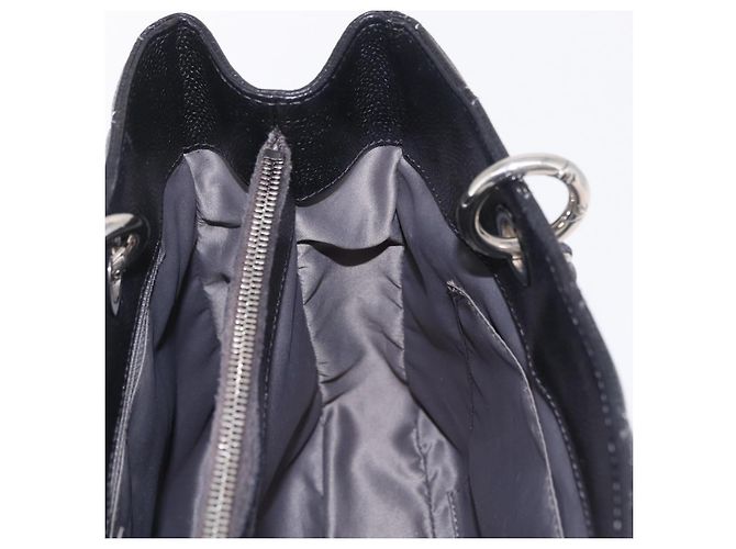 CHANEL Matelasse Chain Tote Bag aus Caviar-Leder Schwarz Silber CC Auth BA15924SAM - Ansicht 22