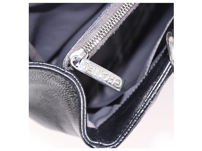 CHANEL Matelasse Chain Tote Bag aus Caviar-Leder Schwarz Silber CC Auth BA15924SAM - Ansicht 25