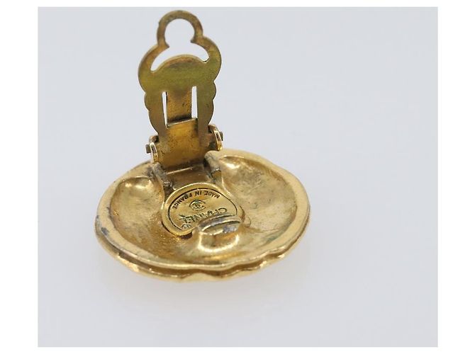 Boucles d'oreilles CHANEL métal Gold CC Auth 208712M Doré - vue 11