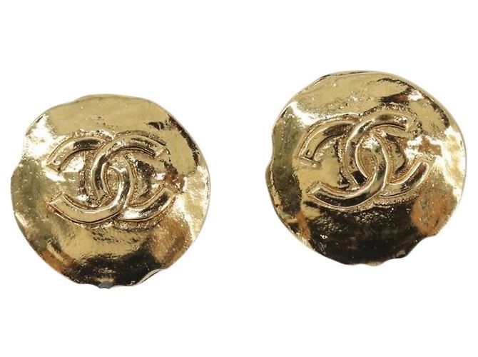 Boucles d'oreilles CHANEL métal Gold CC Auth 208712M Doré - vue 2