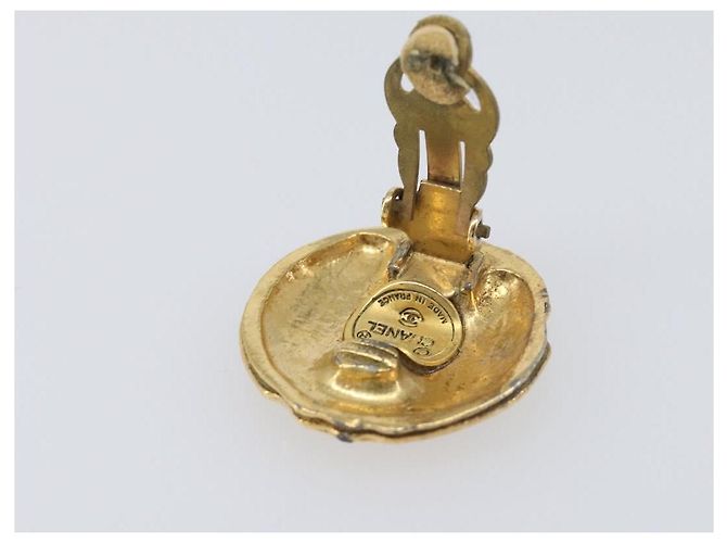 Boucles d'oreilles CHANEL métal Gold CC Auth 208712M Doré - vue 6