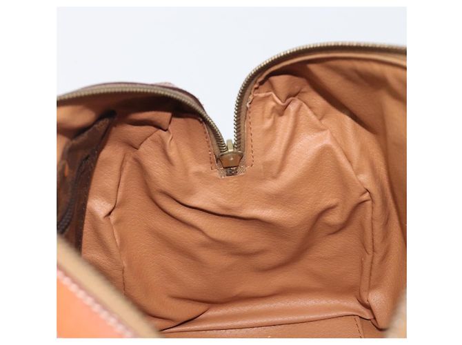 Céline Borsa Boston CELINE Macadam Canvas PVC Pelle Marrone Oro Auth 208642V D'oro - vista 19