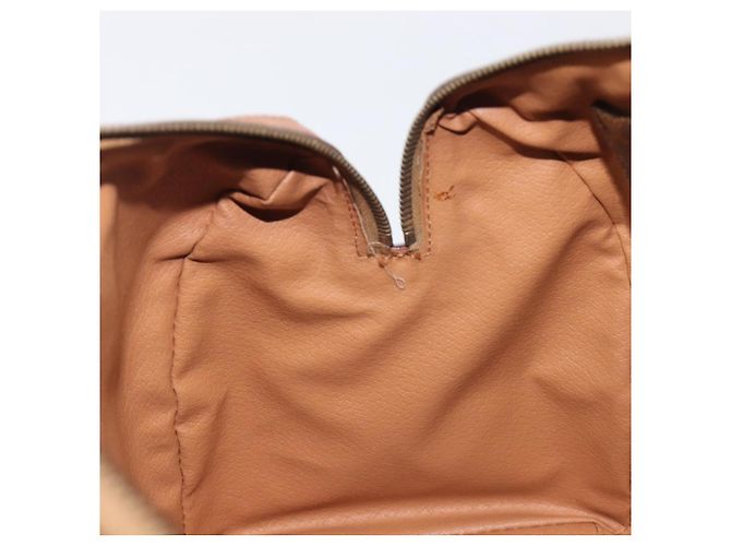 Céline Borsa Boston CELINE Macadam Canvas PVC Pelle Marrone Oro Auth 208642V D'oro - vista 20