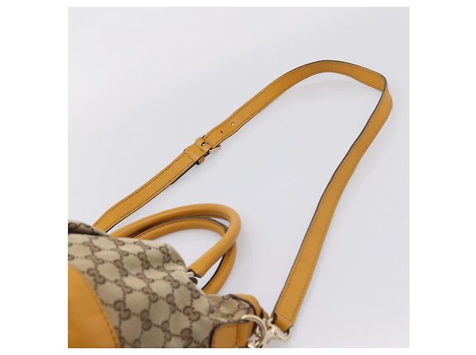 Borsa a mano GUCCI GG Canvas 2way Beige Gold 247902 Auth ep16354 - vista 10