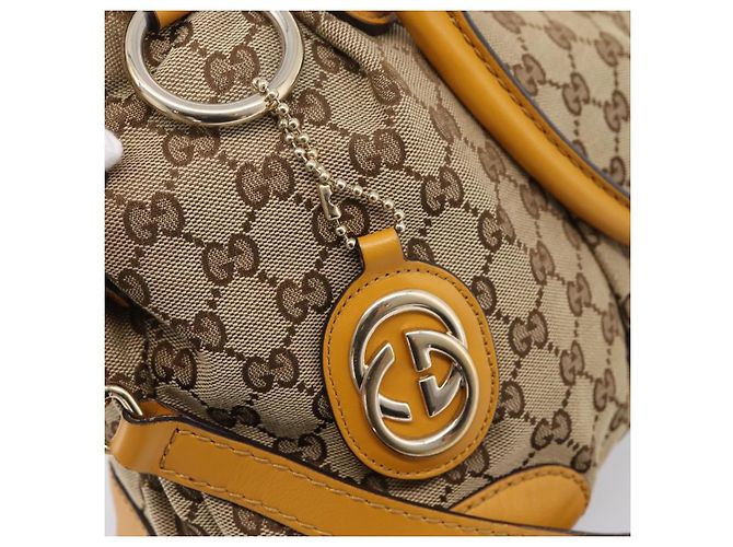 Borsa a mano GUCCI GG Canvas 2way Beige Gold 247902 Auth ep16354 - vista 16