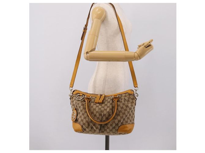 Borsa a mano GUCCI GG Canvas 2way Beige Gold 247902 Auth ep16354 - vista 25