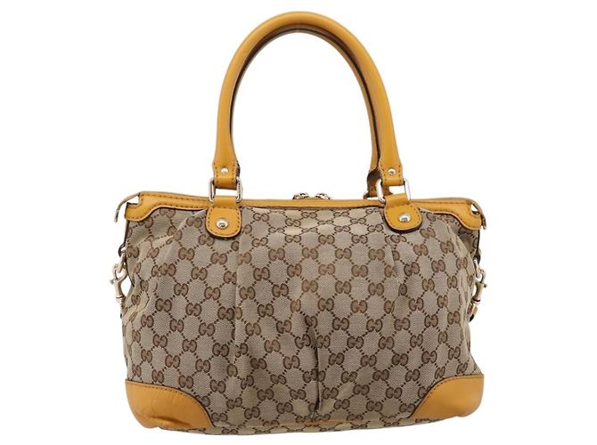 Borsa a mano GUCCI GG Canvas 2way Beige Gold 247902 Auth ep16354 - vista 3