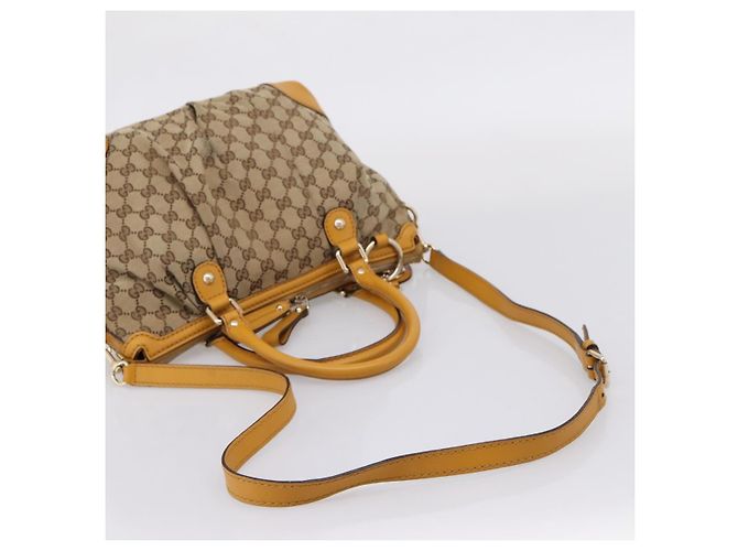 Borsa a mano GUCCI GG Canvas 2way Beige Gold 247902 Auth ep16354 - vista 9