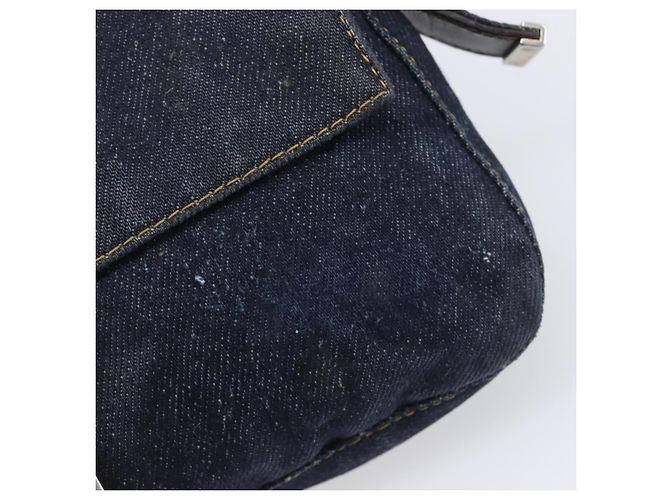 Borsa a tracolla FENDI Mamma Baguette Denim Blue Silver Auth BA15869V Argento - vista 15