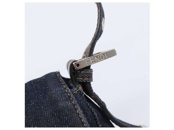 Borsa a tracolla FENDI Mamma Baguette Denim Blue Silver Auth BA15869V Argento - vista 17
