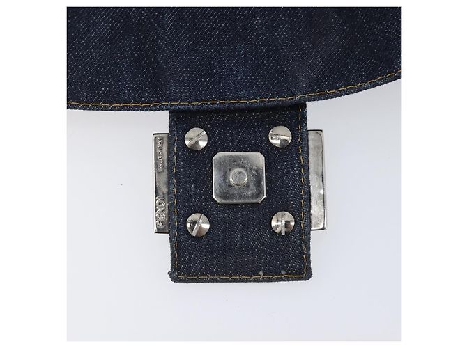 Borsa a tracolla FENDI Mamma Baguette Denim Blue Silver Auth BA15869V Argento - vista 20