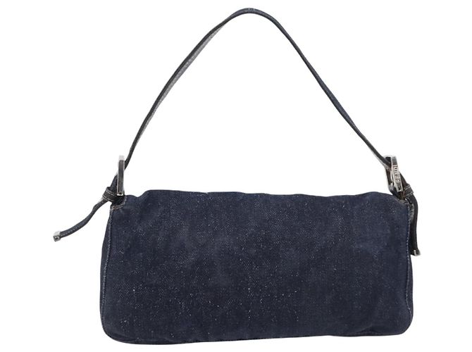 Borsa a tracolla FENDI Mamma Baguette Denim Blue Silver Auth BA15869V Argento - vista 3