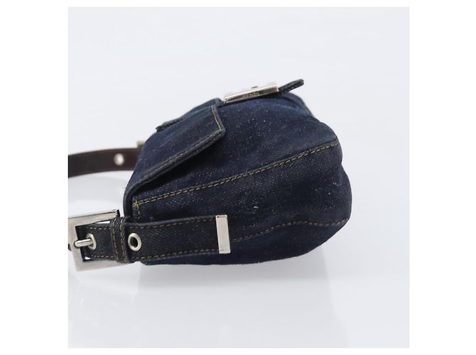Borsa a tracolla FENDI Mamma Baguette Denim Blue Silver Auth BA15869V Argento - vista 5