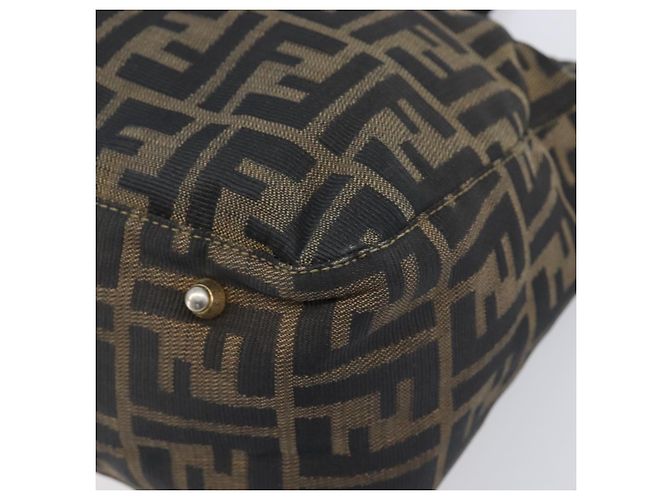 Borsa a mano FENDI Zucca Canvas Nero Marrone Auth 208726V - vista 10