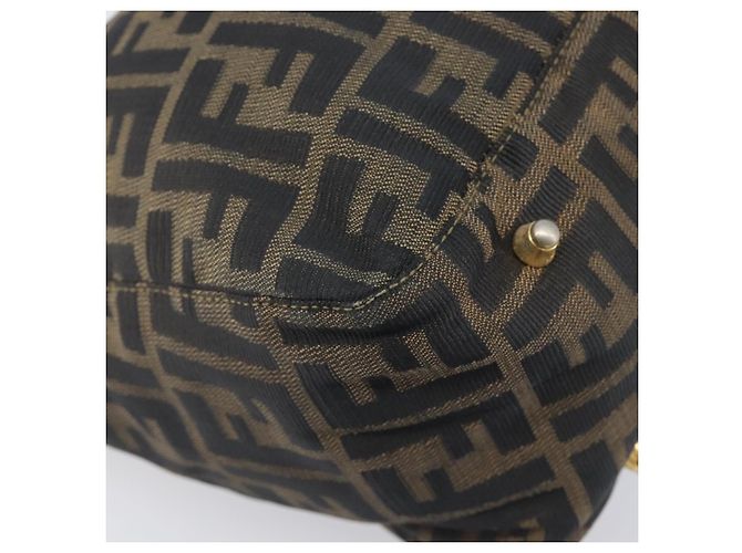 Borsa a mano FENDI Zucca Canvas Nero Marrone Auth 208726V - vista 11