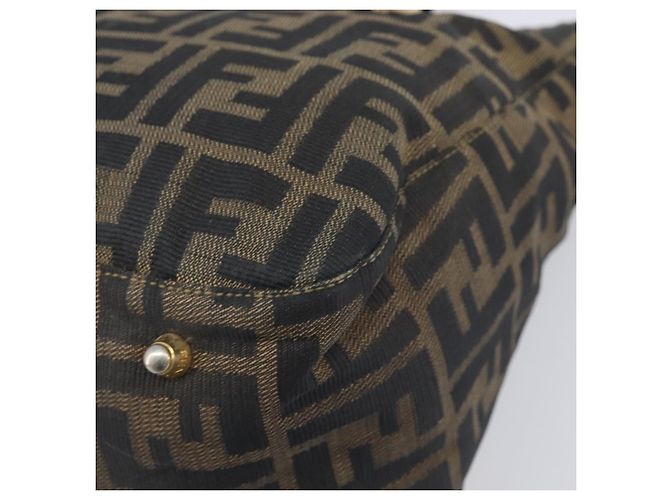 Borsa a mano FENDI Zucca Canvas Nero Marrone Auth 208726V - vista 12