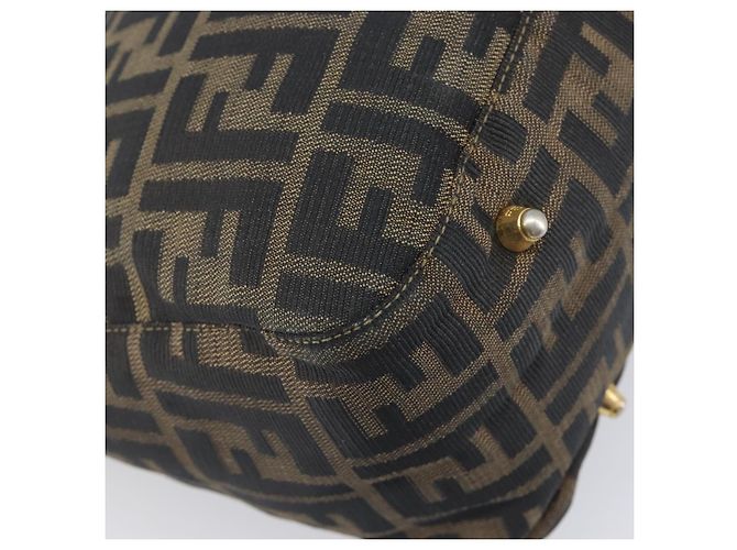 Borsa a mano FENDI Zucca Canvas Nero Marrone Auth 208726V - vista 13