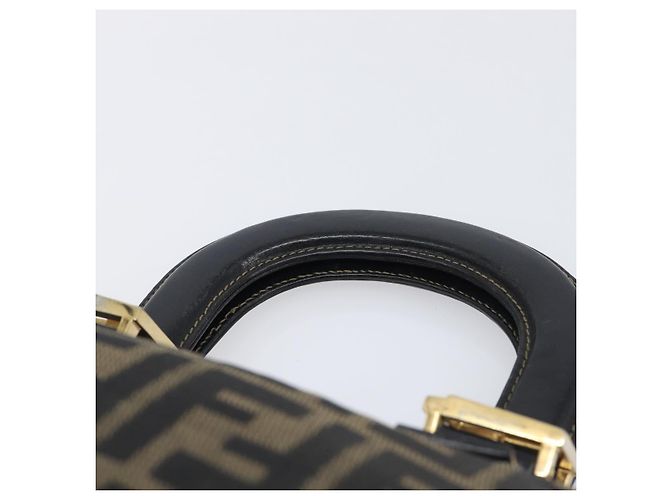 Borsa a mano FENDI Zucca Canvas Nero Marrone Auth 208726V - vista 8