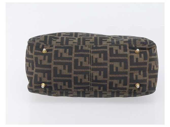 Borsa a mano FENDI Zucca Canvas Nero Marrone Auth 208726V - vista 9