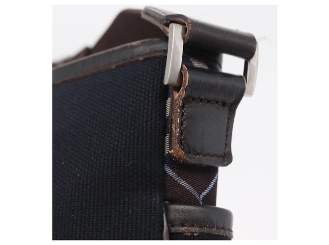 Borsa a tracolla BURBERRY Black Label Canvas Navy Silver Auth bs37549 Argento Blu navy - vista 17