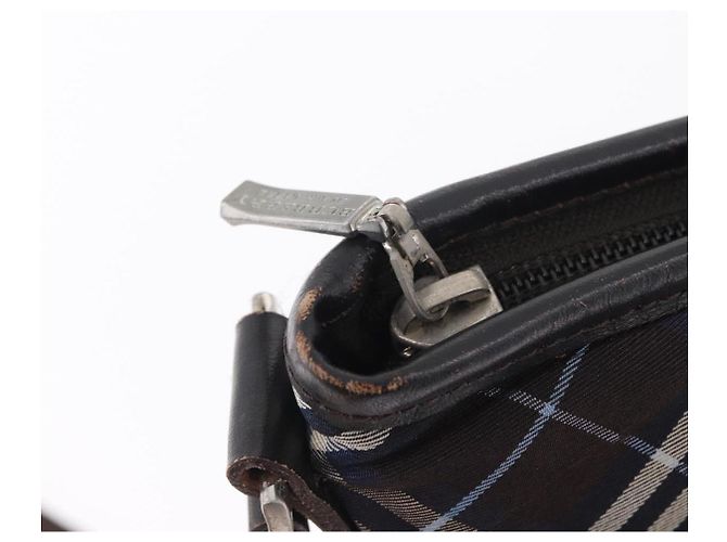 Borsa a tracolla BURBERRY Black Label Canvas Navy Silver Auth bs37549 Argento Blu navy - vista 21