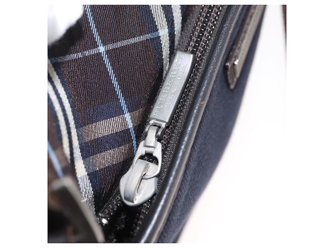 Borsa a tracolla BURBERRY Black Label Canvas Navy Silver Auth bs37549 Argento Blu navy - vista 26