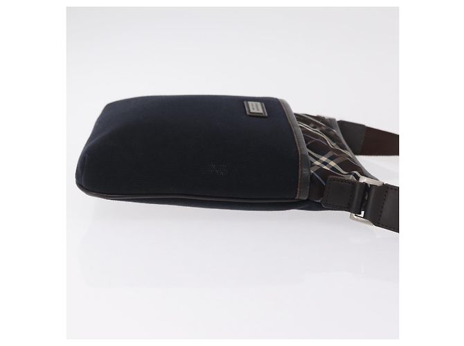 Borsa a tracolla BURBERRY Black Label Canvas Navy Silver Auth bs37549 Argento Blu navy - vista 4