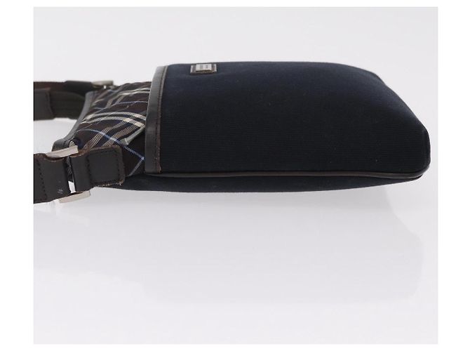 Borsa a tracolla BURBERRY Black Label Canvas Navy Silver Auth bs37549 Argento Blu navy - vista 5