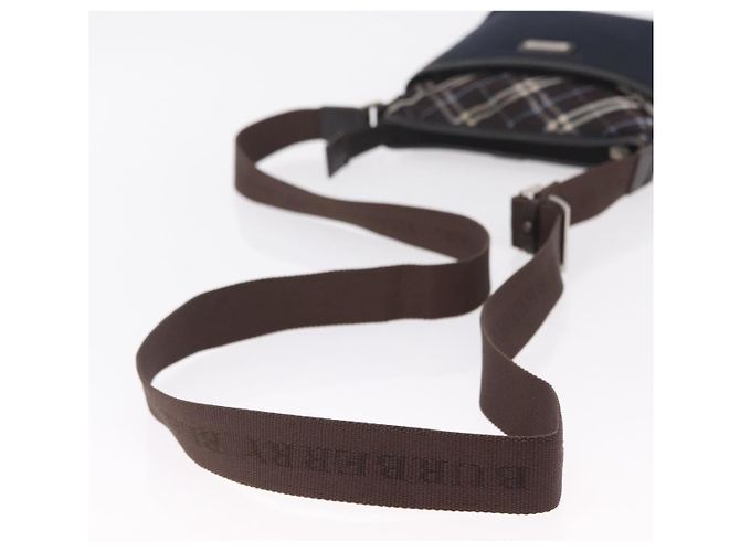 Borsa a tracolla BURBERRY Black Label Canvas Navy Silver Auth bs37549 Argento Blu navy - vista 8