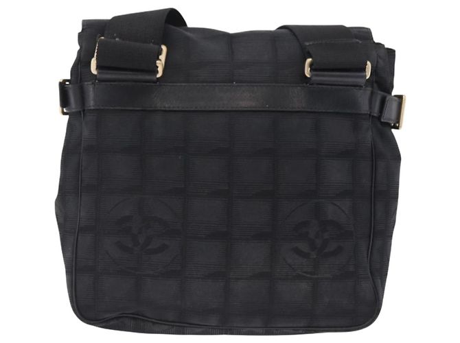 Borsa a tracolla CHANEL New Travel Line in tela nera e oro CC Auth 208770A Nero D'oro - vista 3