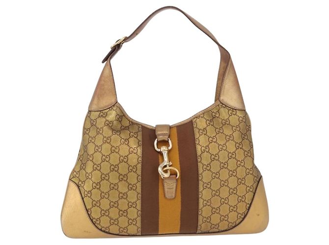 GUCCI GuccissimaGG Sherry Line Jackie Shoulder Bag Leather 153029 Auth 208168A D'oro - vista 2