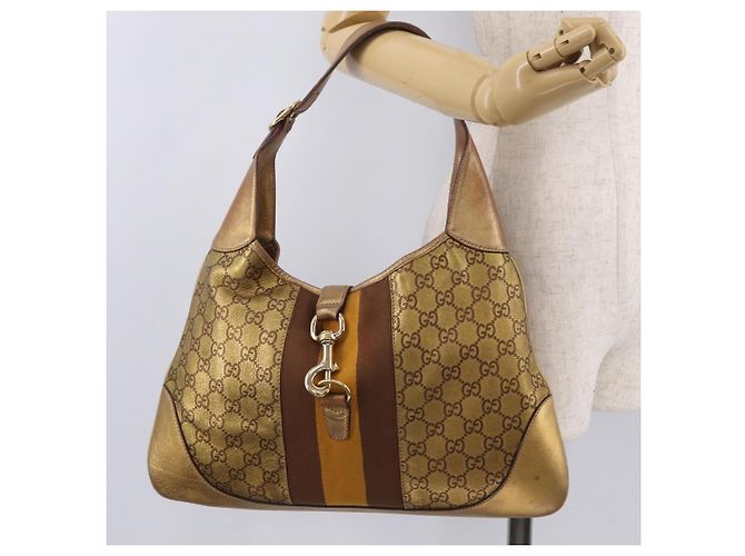 GUCCI GuccissimaGG Sherry Line Jackie Shoulder Bag Leather 153029 Auth 208168A D'oro - vista 26