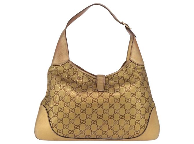 GUCCI GuccissimaGG Sherry Line Jackie Shoulder Bag Leather 153029 Auth 208168A D'oro - vista 3