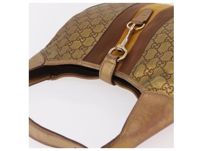 GUCCI GuccissimaGG Sherry Line Jackie Shoulder Bag Leather 153029 Auth 208168A D'oro - vista 8