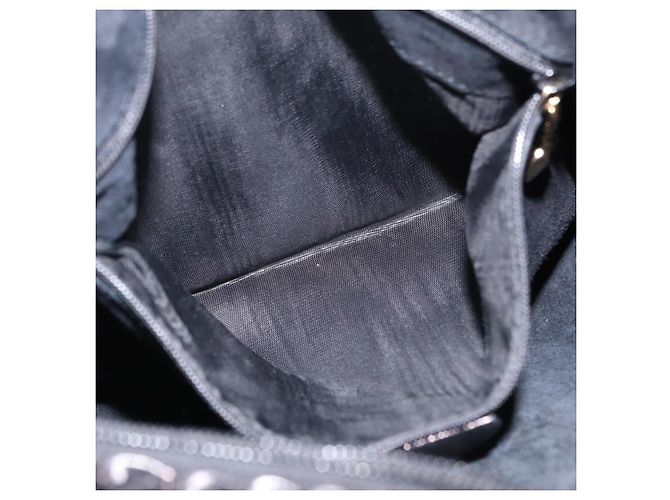 Borsa a tracolla GUCCI Bamboo in pelle nera e oro Auth 208879V Nero - vista 21