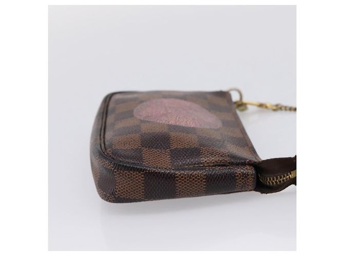 LOUIS VUITTON Damier Ebene T&B Mini Pochette Accessoires N58011 LV Auth bs37681 - vista 4