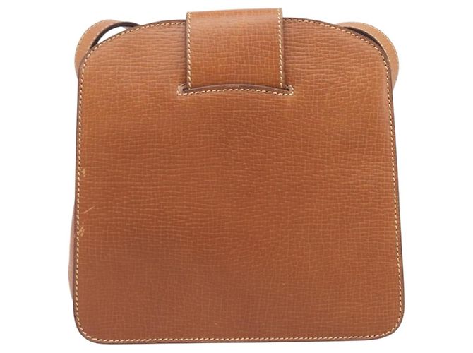 Borsa a tracolla LOEWE in pelle marrone tono oro Auth 207796A - vista 2