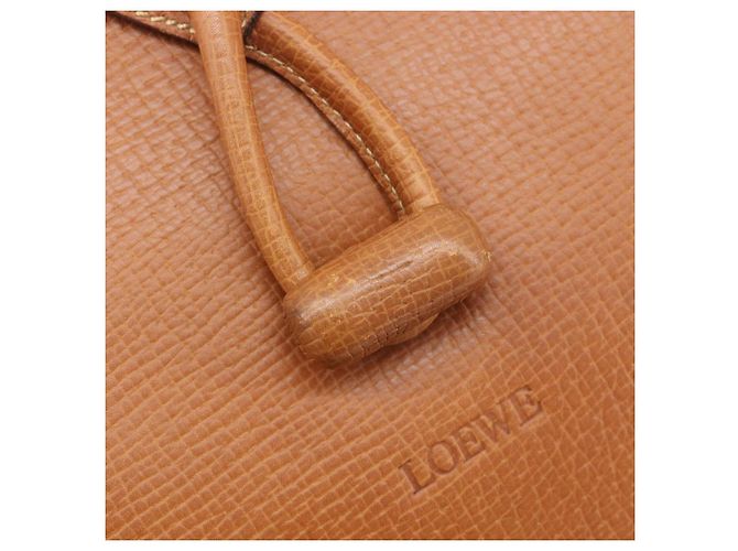 Borsa a tracolla LOEWE in pelle marrone tono oro Auth 207796A - vista 21