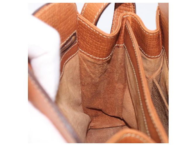 Borsa a tracolla LOEWE in pelle marrone tono oro Auth 207796A - vista 24