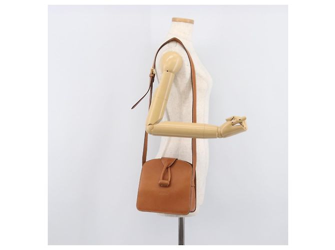 Borsa a tracolla LOEWE in pelle marrone tono oro Auth 207796A - vista 31