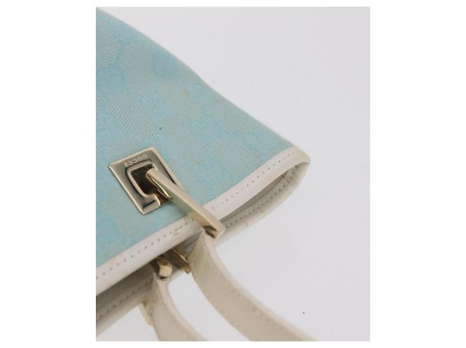Borsa Tote GUCCI GG Canvas Light Blue Gold 002 1099 Auth ep16469A - vista 10
