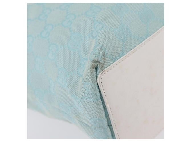 Borsa Tote GUCCI GG Canvas Light Blue Gold 002 1099 Auth ep16469A - vista 15