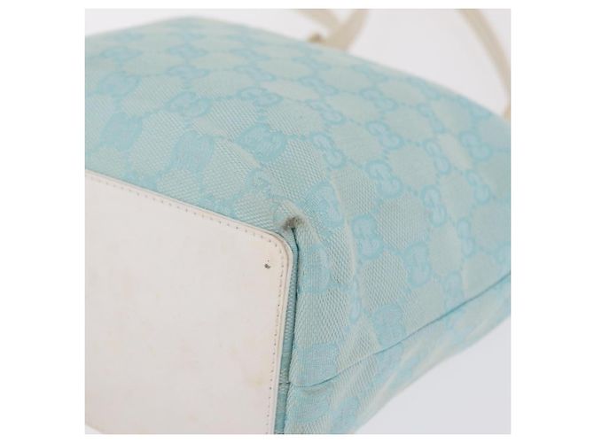 Borsa Tote GUCCI GG Canvas Light Blue Gold 002 1099 Auth ep16469A - vista 16