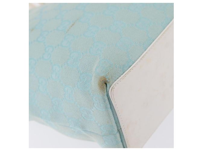 Borsa Tote GUCCI GG Canvas Light Blue Gold 002 1099 Auth ep16469A - vista 17