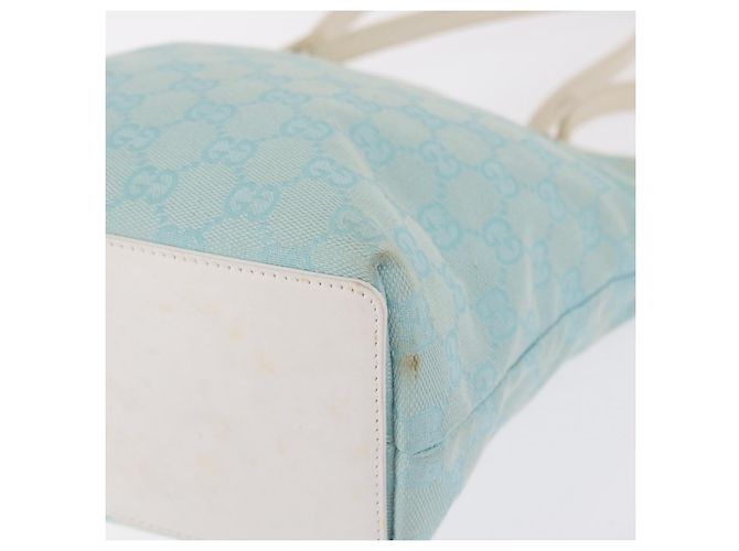 Borsa Tote GUCCI GG Canvas Light Blue Gold 002 1099 Auth ep16469A - vista 18