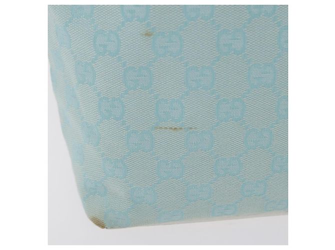Borsa Tote GUCCI GG Canvas Light Blue Gold 002 1099 Auth ep16469A - vista 3