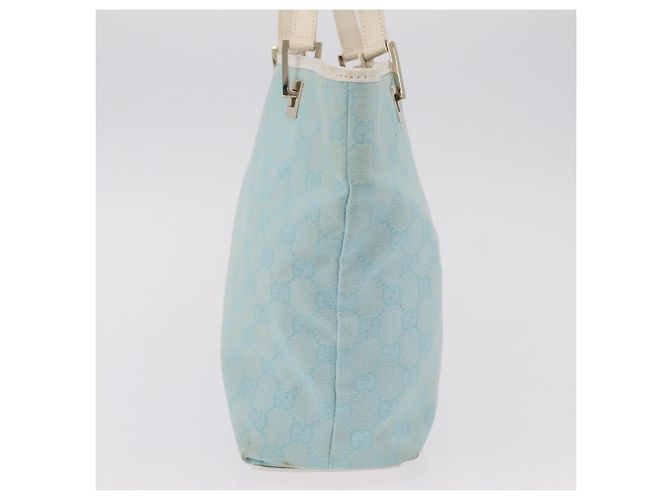 Borsa Tote GUCCI GG Canvas Light Blue Gold 002 1099 Auth ep16469A - vista 5