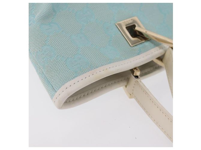 Borsa Tote GUCCI GG Canvas Light Blue Gold 002 1099 Auth ep16469A - vista 8